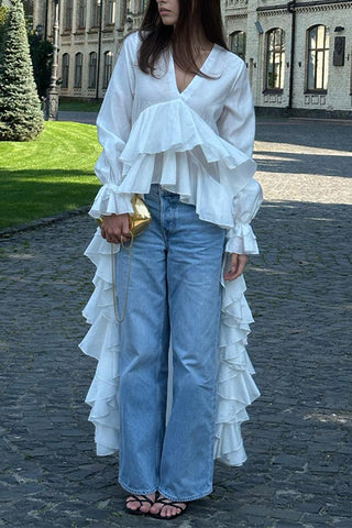 Flowing Layered Ruffle Blouse