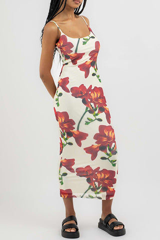 Floral Print Spaghetti Strap Sundress