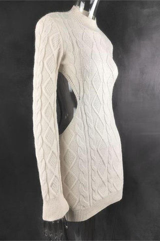 Open-Back Knit Mini Dress