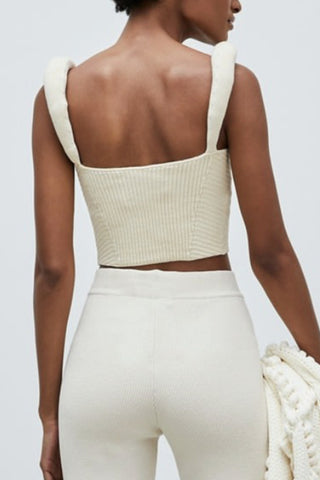 Knitted Sleeveless Crop Top