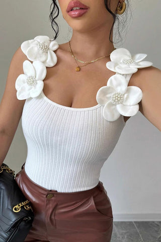 Floral Ribbed Cami Top