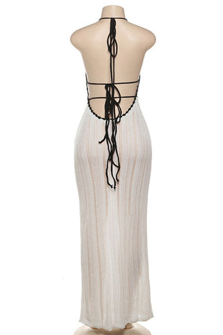 Lace-Up High Neck Sundress