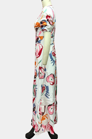 Floral-Print Button-Front Vacation Dress