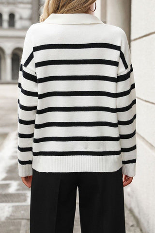 Classic Striped V-Neck Sweater