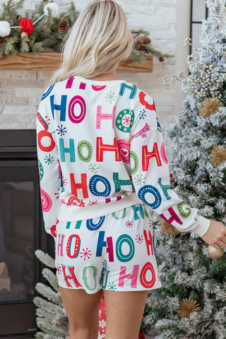 Ho Ho Ho Christmas Lounge Short Set