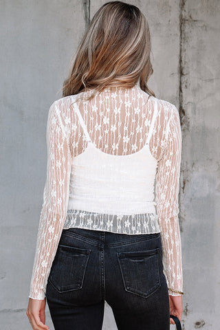 Sheer Lace Long Sleeve Top