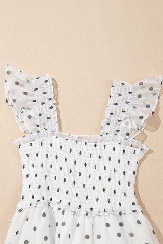 Polka Dot Smocked Maxi Dress