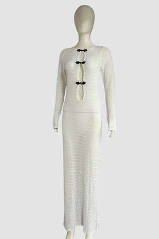 Elegant Knot-Detail Long Casual Dress