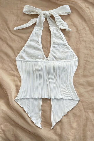 Tie-Neck Tank with Statement Hem