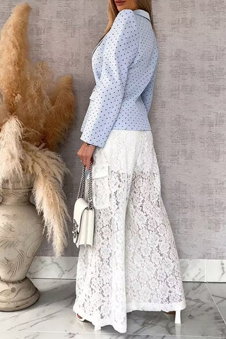 Lace Wide-Leg Casual Pants