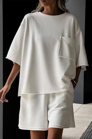 Relaxed Fit Short Set With Pocket Detail