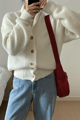 Button-Up Relaxed Fit Cardigan