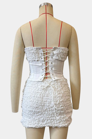 Textured Corset Skirt Set