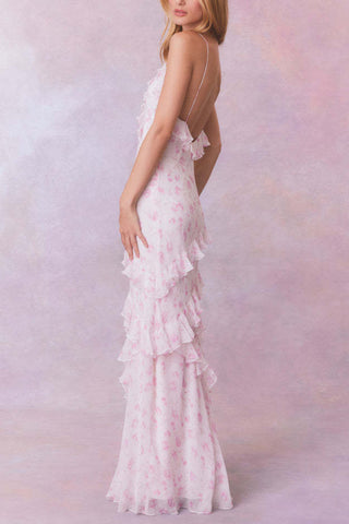 Flowing Ruffle Maxi Dress