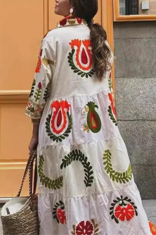 Floral Print Casual Midi Dress