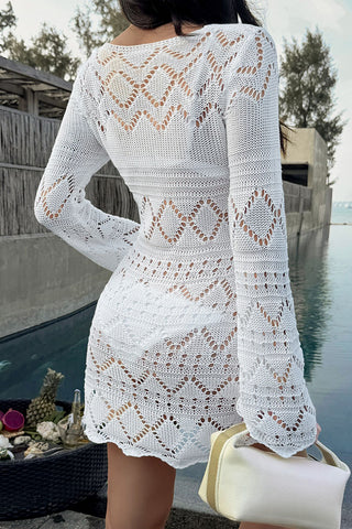 Crochet Keyhole Open-Knit Dress
