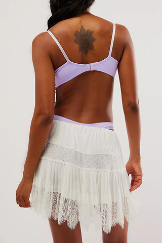 Lace Tiered Mini Skirt