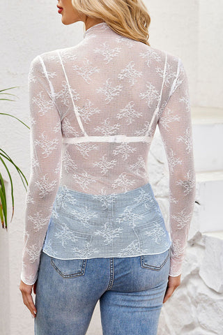 Elegant Long Sleeve Sheer Top