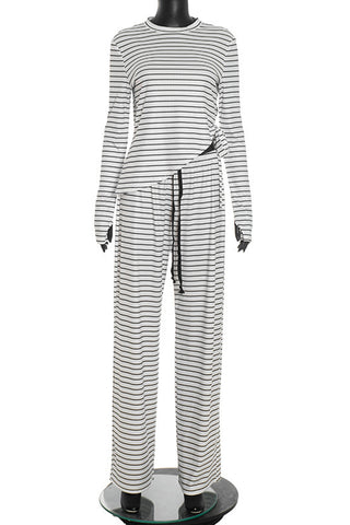 Striped Tie-Waist Pants Set