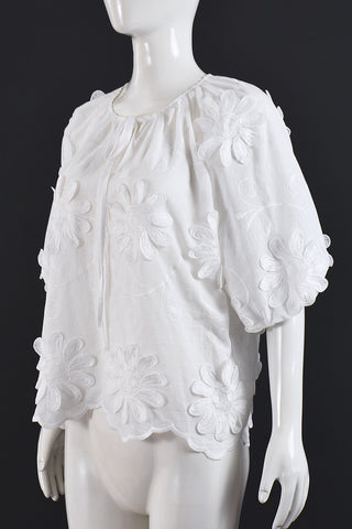 Floral Detail Tie-Front Top