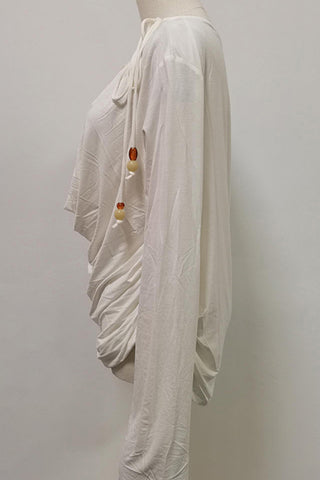 Asymmetric Draped Neckline Blouse