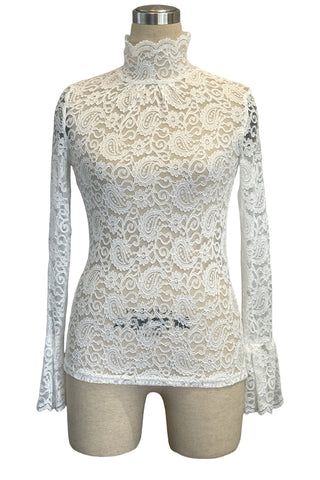 Elegant Lace Long Sleeve Blouse