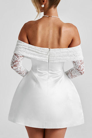 Off-Shoulder Lace Evening Dress