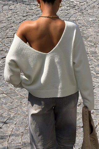 Off-Shoulder Knit Sweater