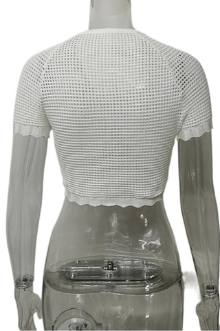 Knotted Front Mesh Tank Top