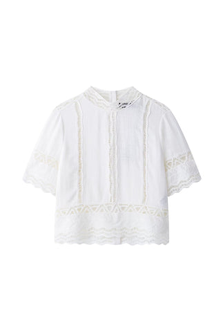 Elegant Lace Trim Blouse