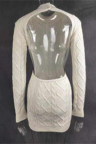 Open-Back Knit Mini Dress