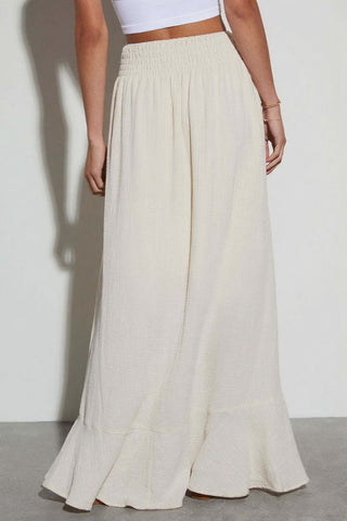 Buttoned Front Skirt with Drawstring