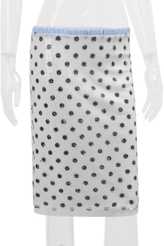 Polka Dot Sequined Midi Skirt