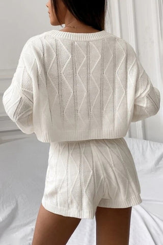 Cozy Cable Knit Short Set