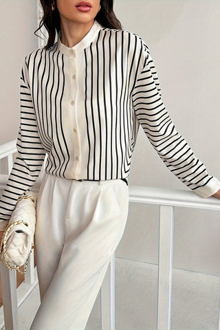 Striped Button-Up Blouse