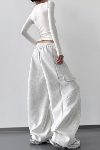 Wide-Leg Pocket Casual Pants