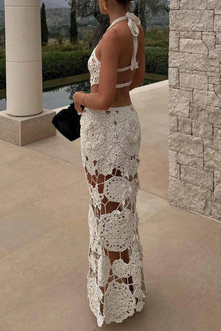 Elegant Crochet Cut-Out Dress