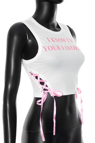 Statement Tank with Side Tie Accents