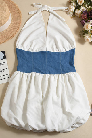 Halter Neck Denim Corset Dress