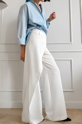 Elegant Wide-Leg Wrap Pants