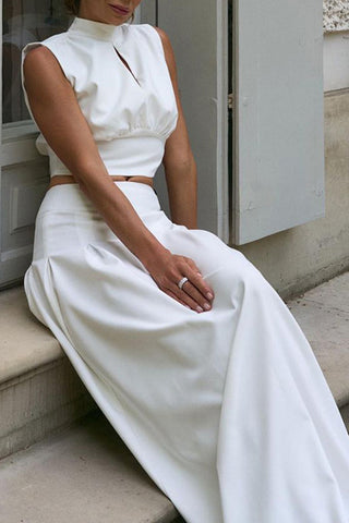 Elegant Two-Piece Sleeveless Skirt Set