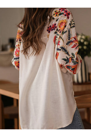 Floral Button-Front Shirt