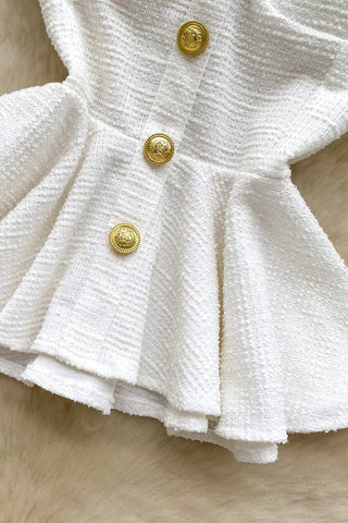 Button-Front Peplum Tank Top