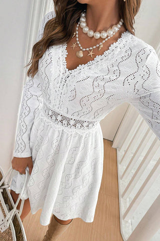 Elegant Eyelet Lace Casual Dress