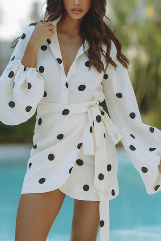 Polka Dot Wrap Skirt Set