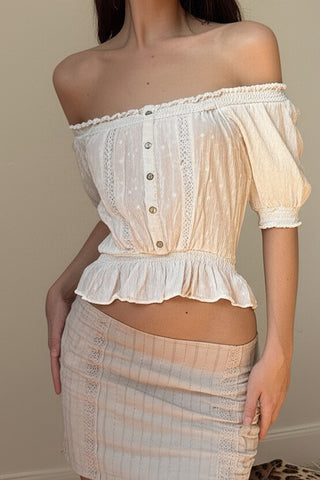 Off-Shoulder Ruffle Trim Camisole