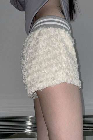 Textured Drawstring Waist Casual Shorts