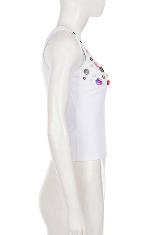 Embellished Square-Neck Tank Top
