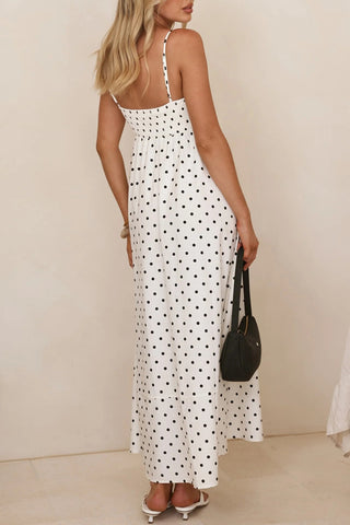 Polka Dot Strappy Maxi Dress