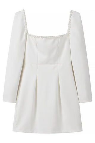 Square Neck Embellished Mini Dress